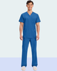 Royal Blue Men's Medical Scrub Set - Professional Healthcare Uniform Suit