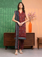 Maroon Charm – Unstitched Lawn 3 Piece