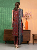 Maroon Charm – Unstitched Lawn 3 Piece