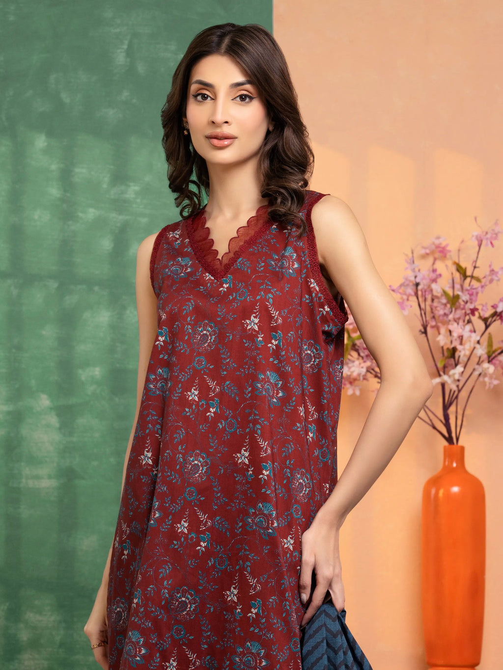 Maroon Charm – Unstitched Lawn 3 Piece