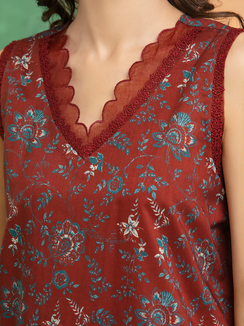 Maroon Charm – Unstitched Lawn 3 Piece