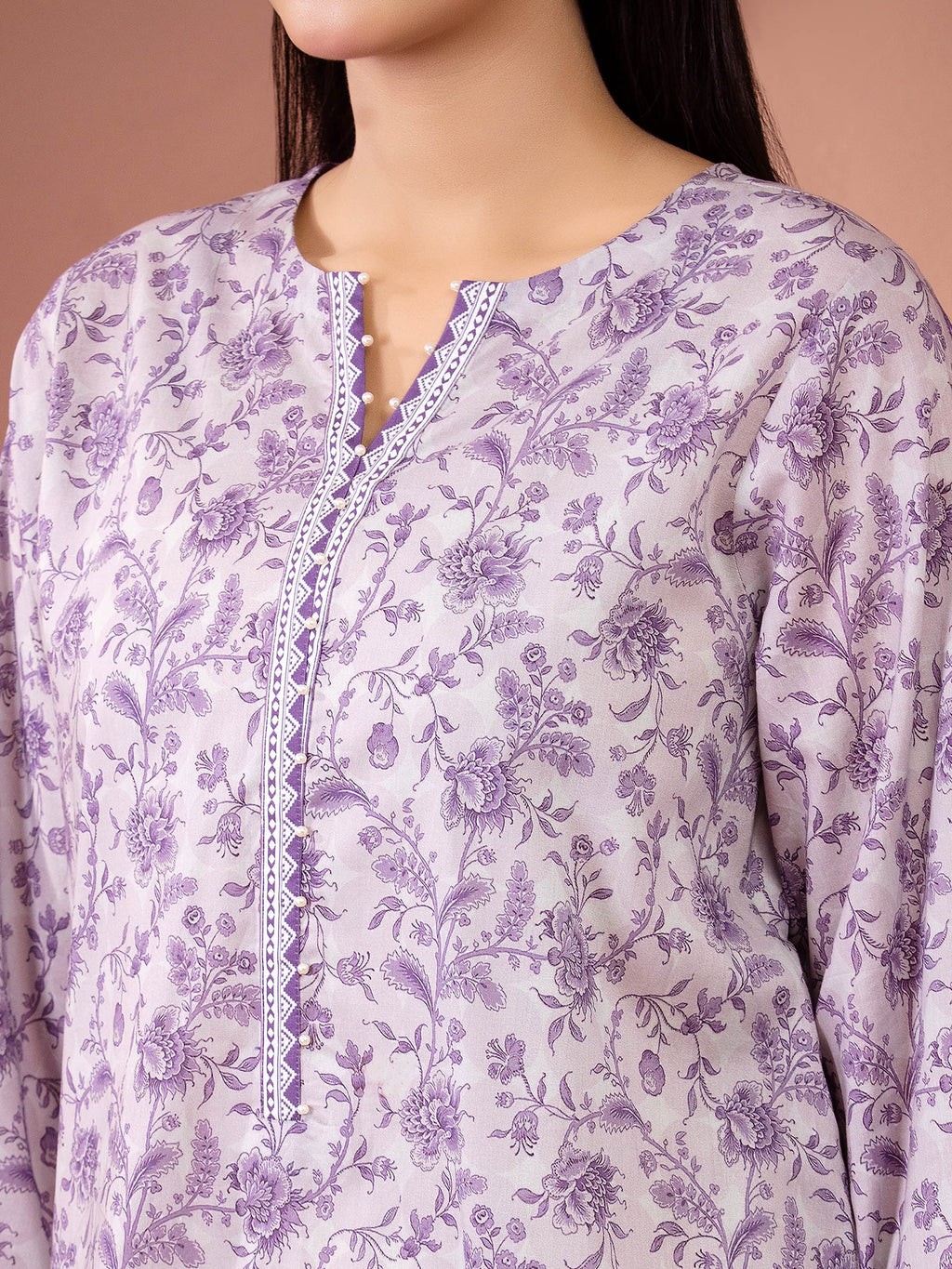 Lavender Mist – Light Purple Printed Lawn 3 Piece