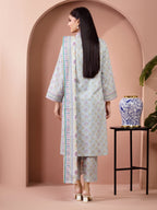 Frost Whisper – Ice Blue Printed Lawn 3 Piece