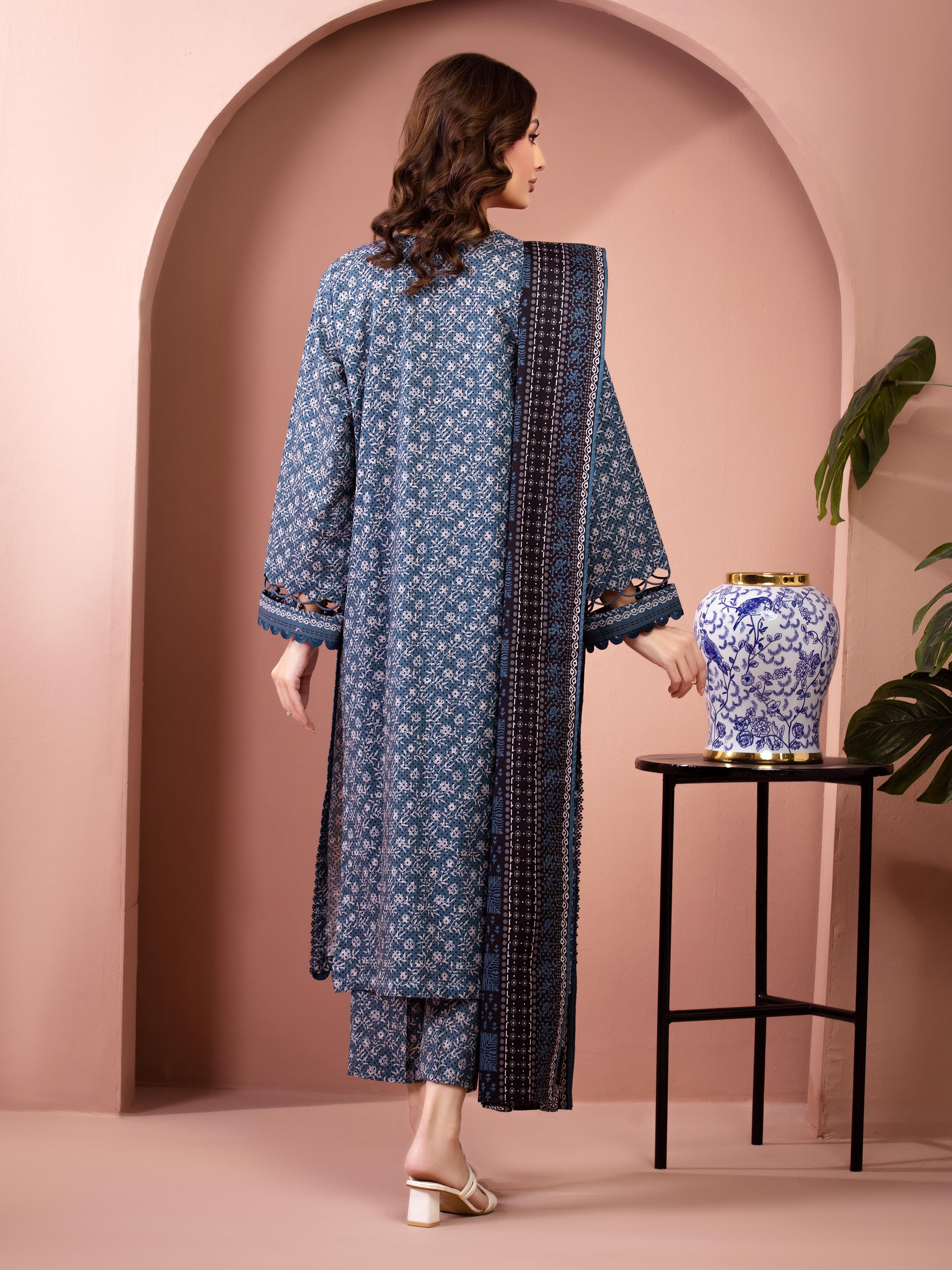 Teal Mirage – Dark Teal Printed Lawn 3 Piece