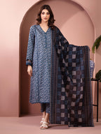 Teal Mirage – Dark Teal Printed Lawn 3 Piece