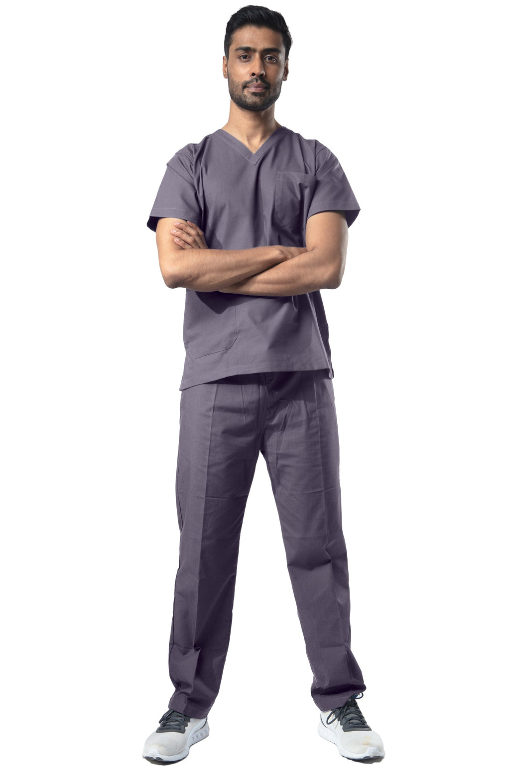 Men’s Grey Medical Scrub Set – Professional Healthcare Uniform Suit
