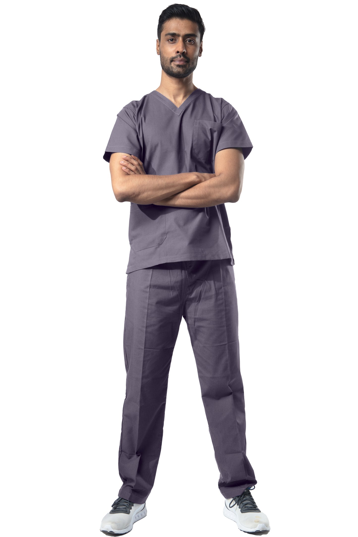 Men’s Grey Medical Scrub Set – Professional Healthcare Uniform Suit