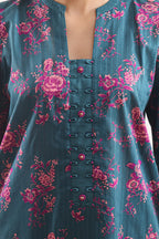 Teal Stripes – Unstitched Lawn 3 Piece