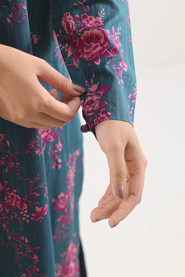 Teal Stripes – Unstitched Lawn 3 Piece