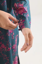 Teal Stripes – Unstitched Lawn 3 Piece