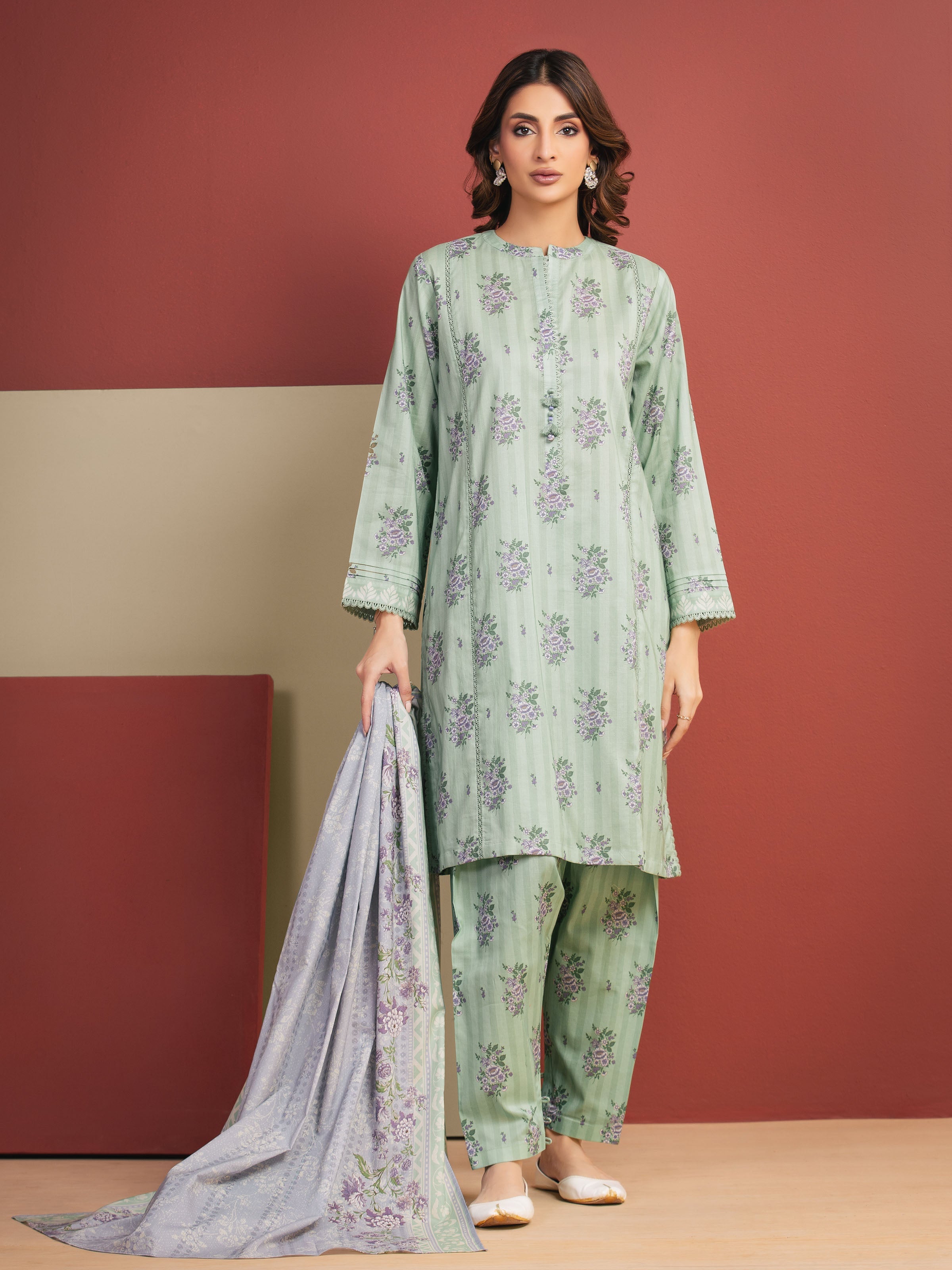 Mint Whisper – Mint Green Printed Lawn 3 Piece