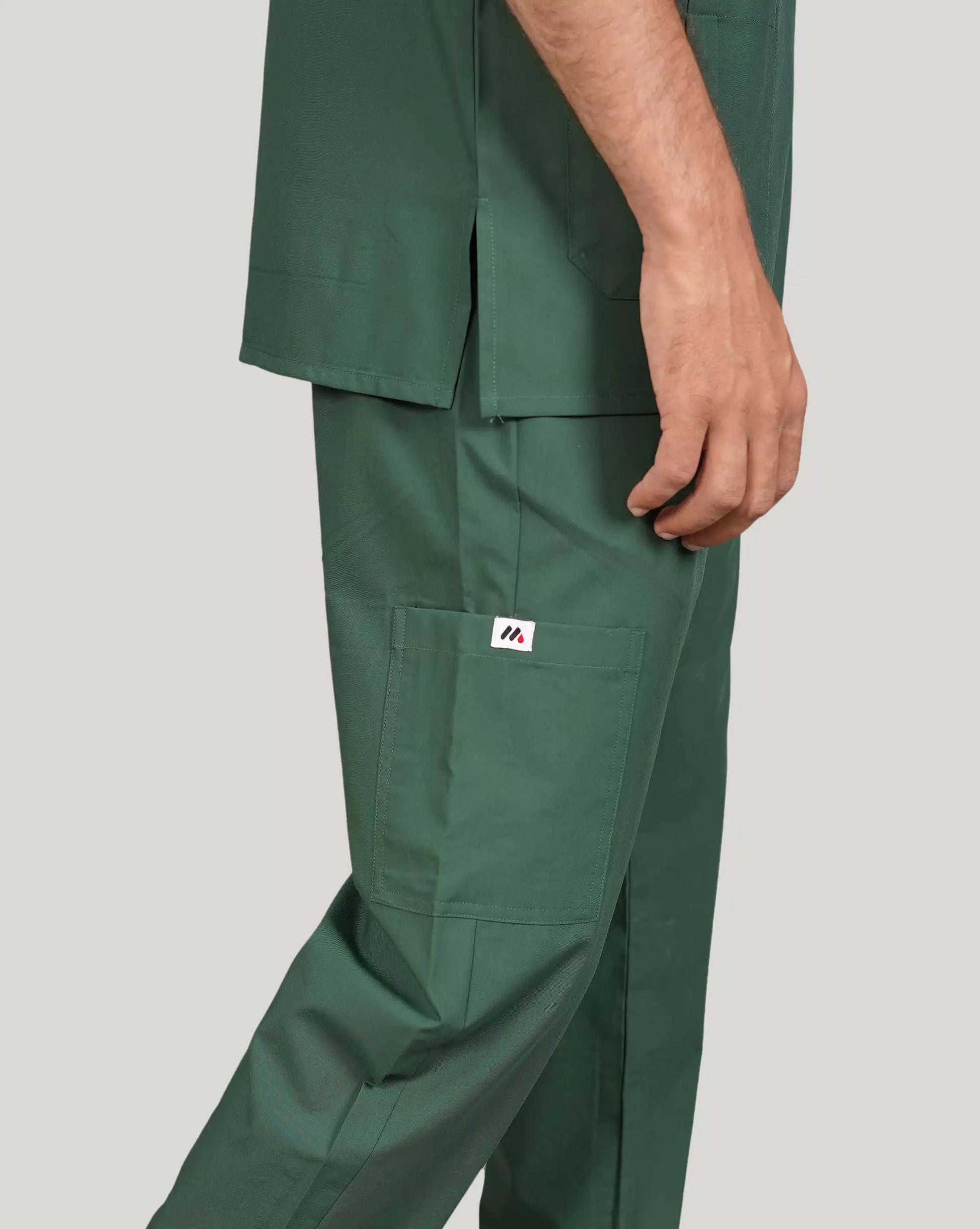 Men’s Hunter Green Medical Scrub Set – Professional Healthcare Uniform Suit