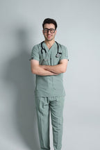 Men’s Teal Medical Scrub Set – Professional Healthcare Uniform Suit