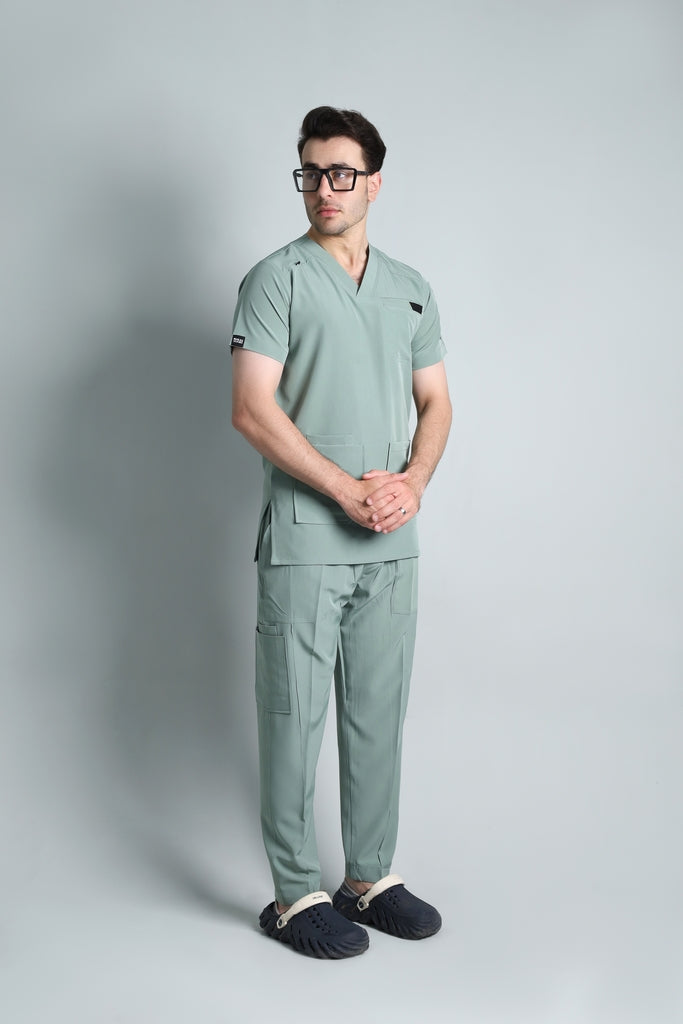 Men’s Teal Medical Scrub Set – Professional Healthcare Uniform Suit