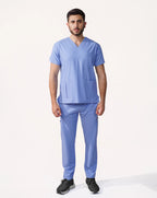 Men's Ceil Blue Medical Scrub Set – Professional Healthcare Uniform Suit