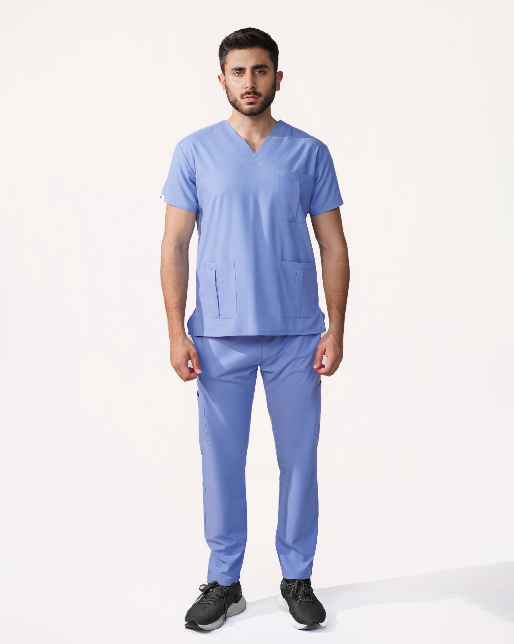 Men's Ceil Blue Medical Scrub Set – Professional Healthcare Uniform Suit
