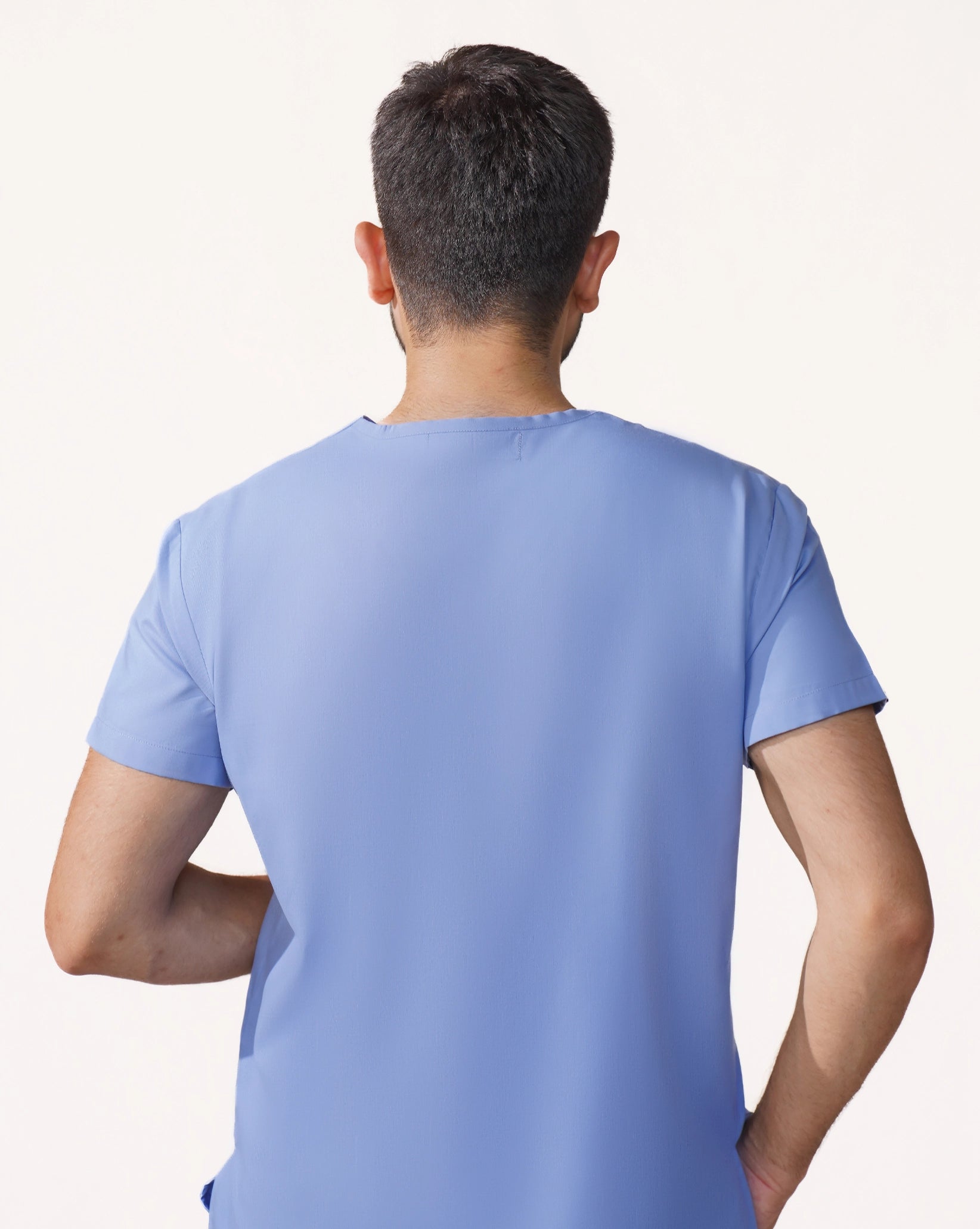 Men's Ceil Blue Medical Scrub Set – Professional Healthcare Uniform Suit