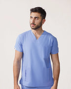 Men's Ceil Blue Medical Scrub Set – Professional Healthcare Uniform Suit