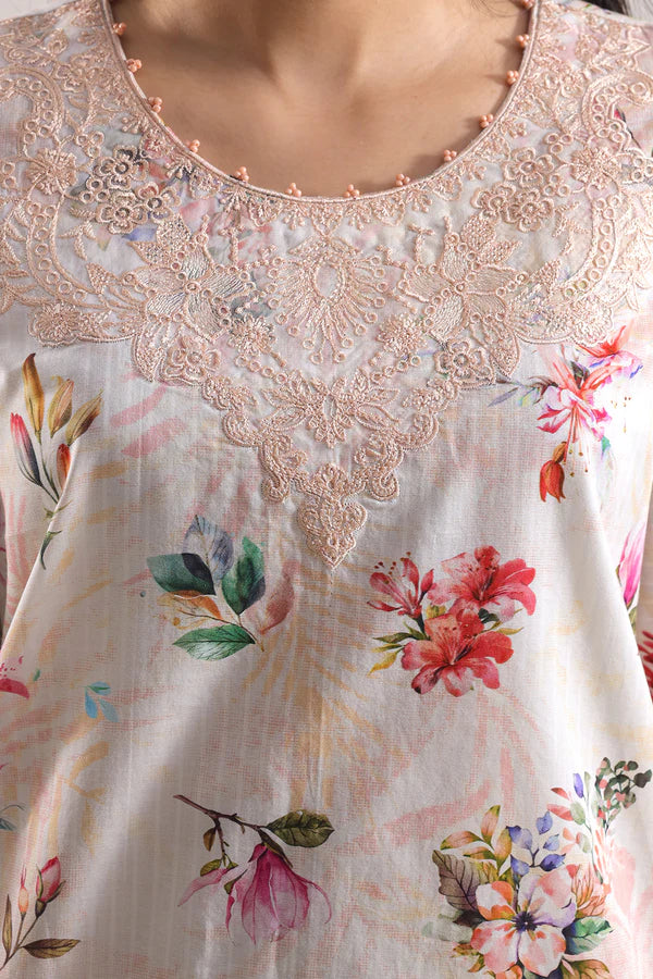 Peach Whisper – Unstitched Cotton Tencel 3 Piece