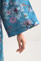 Winter Breeze – Turquoise Blue Cotton Khaddar 3 Piece