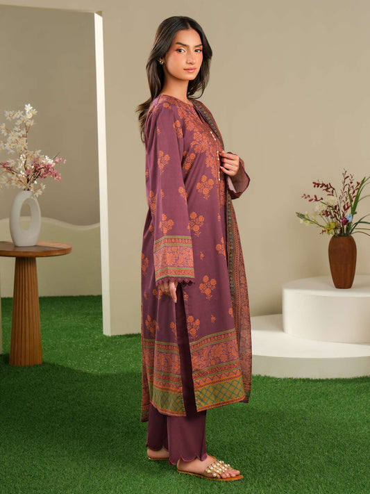 Crimson Charm – Red Printed Lawn 3 Piece