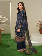 Ocean Whisper – Blue Printed Lawn 3 Piece: