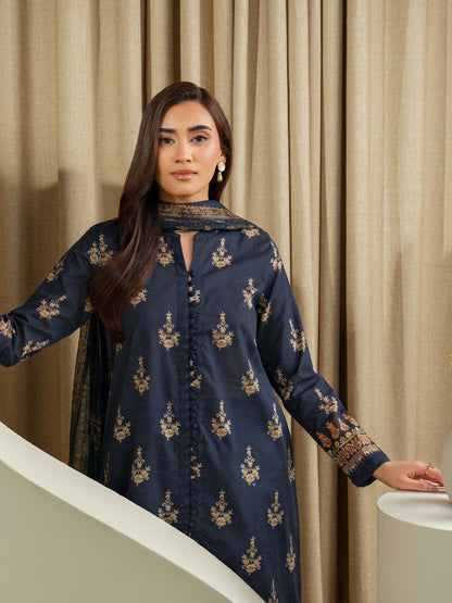 Ocean Whisper – Blue Printed Lawn 3 Piece: