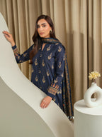 Ocean Whisper – Blue Printed Lawn 3 Piece: