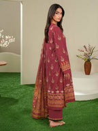 Crimson Charm – Red Printed Lawn 3 Piece