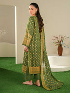 Emerald Whisper – Green Printed Lawn 3 Piece