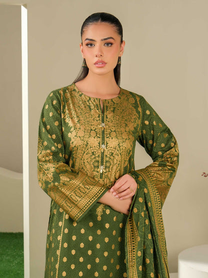 Emerald Whisper – Green Printed Lawn 3 Piece
