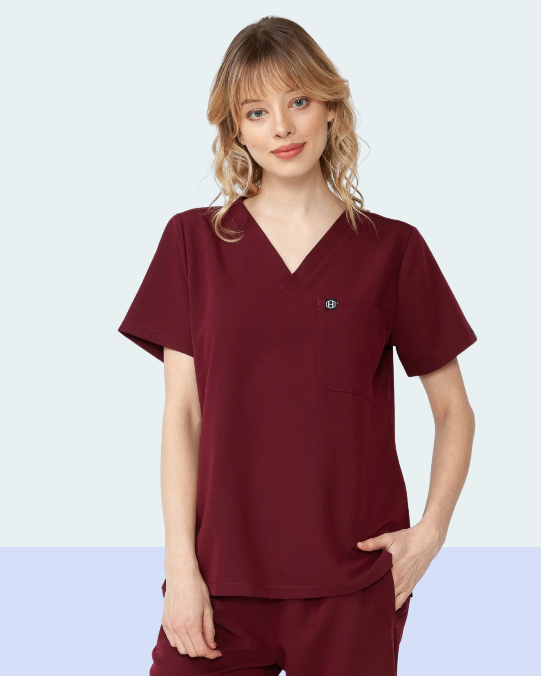 Women's Medical Scrub Set – Burgundy