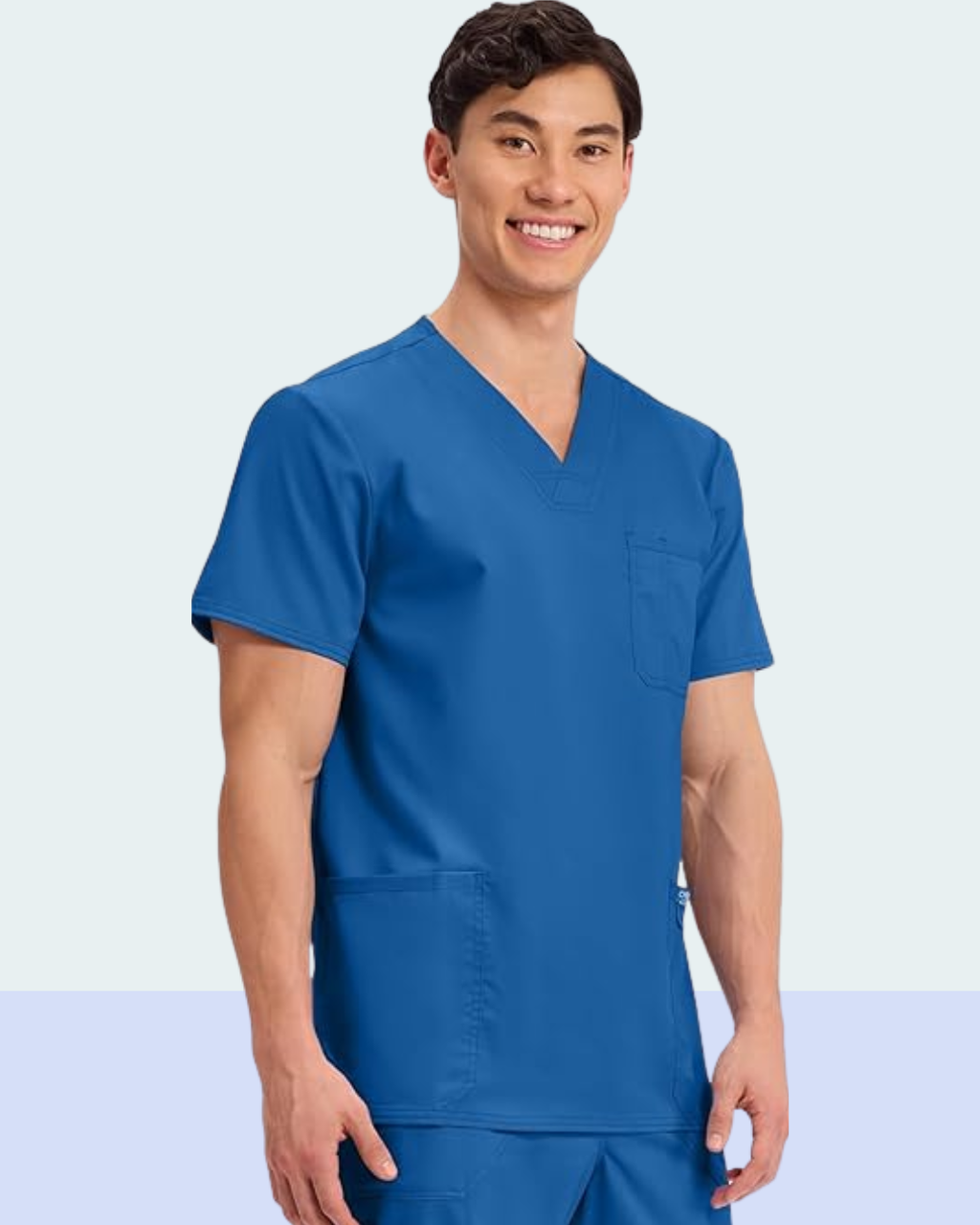 Royal Blue Men's Medical Scrub Set - Professional Healthcare Uniform Suit