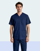 Men's Navy Blue Medical Scrub Set -  Professional Healthcare Uniform Suit