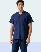 Men's Navy Blue Medical Scrub Set -  Professional Healthcare Uniform Suit