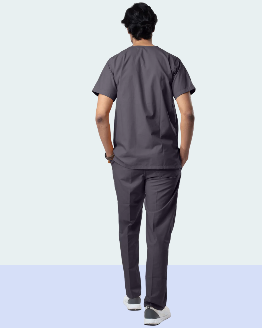 Men’s Grey Medical Scrub Set – Professional Healthcare Uniform Suit
