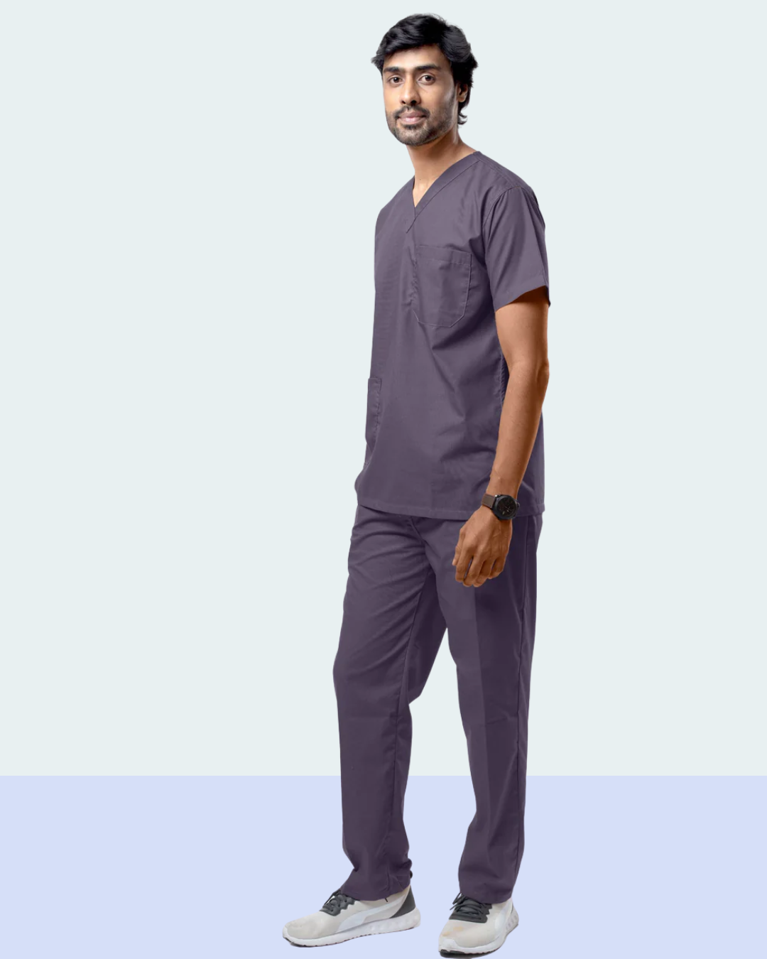 Men’s Grey Medical Scrub Set – Professional Healthcare Uniform Suit