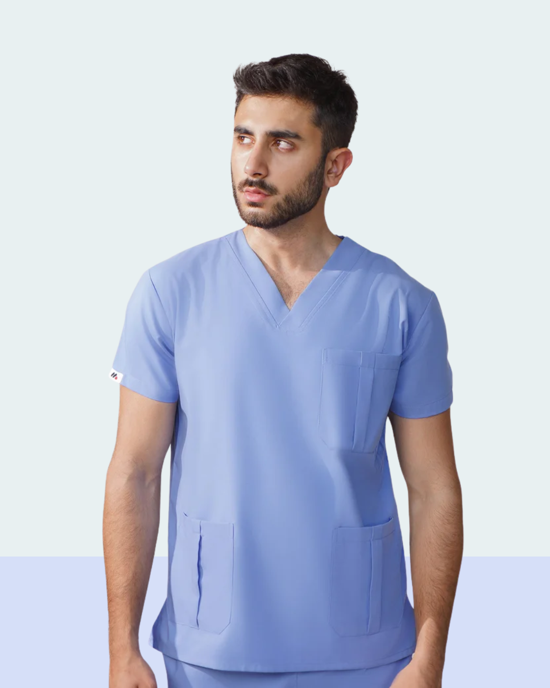 Men's Ceil Blue Medical Scrub Set – Professional Healthcare Uniform Suit