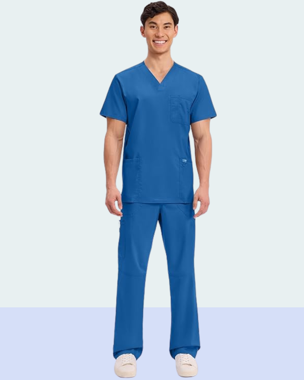 Royal Blue Men's Medical Scrub Set - Professional Healthcare Uniform Suit