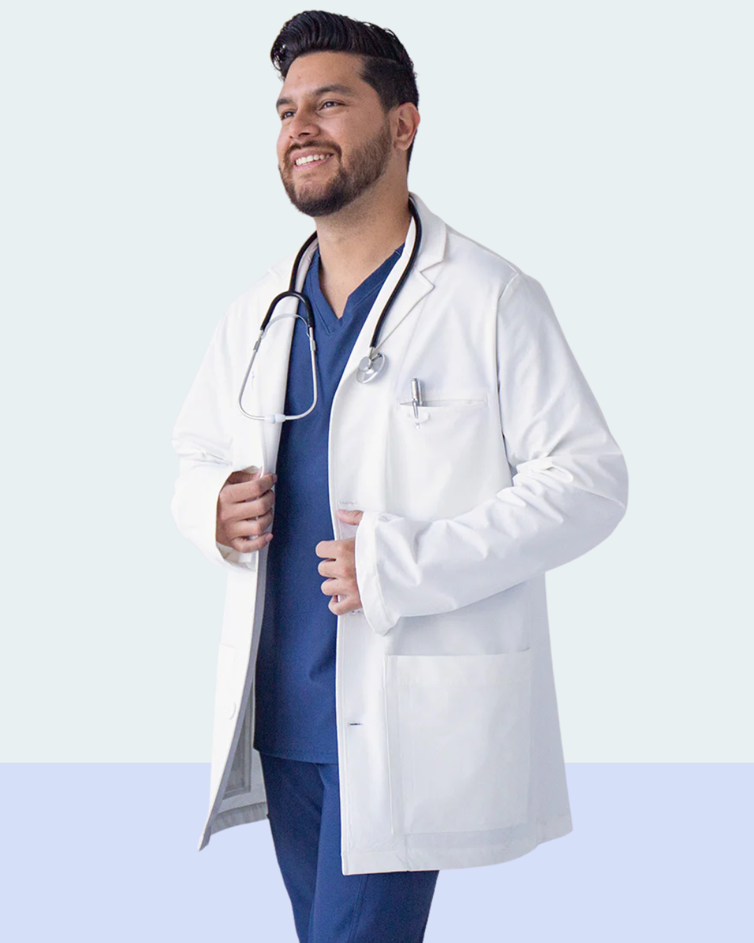Men's White Medical Lab Coat – Classic Fit