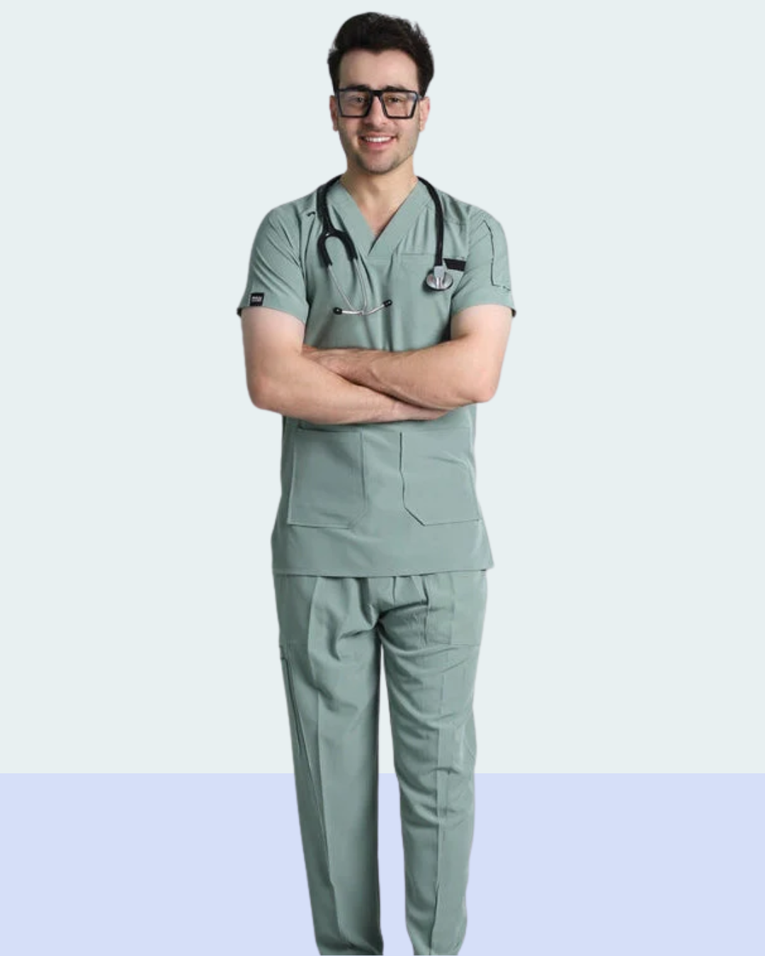 Men’s Teal Medical Scrub Set – Professional Healthcare Uniform Suit