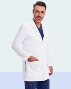 Men's White Medical Lab Coat – Classic Fit