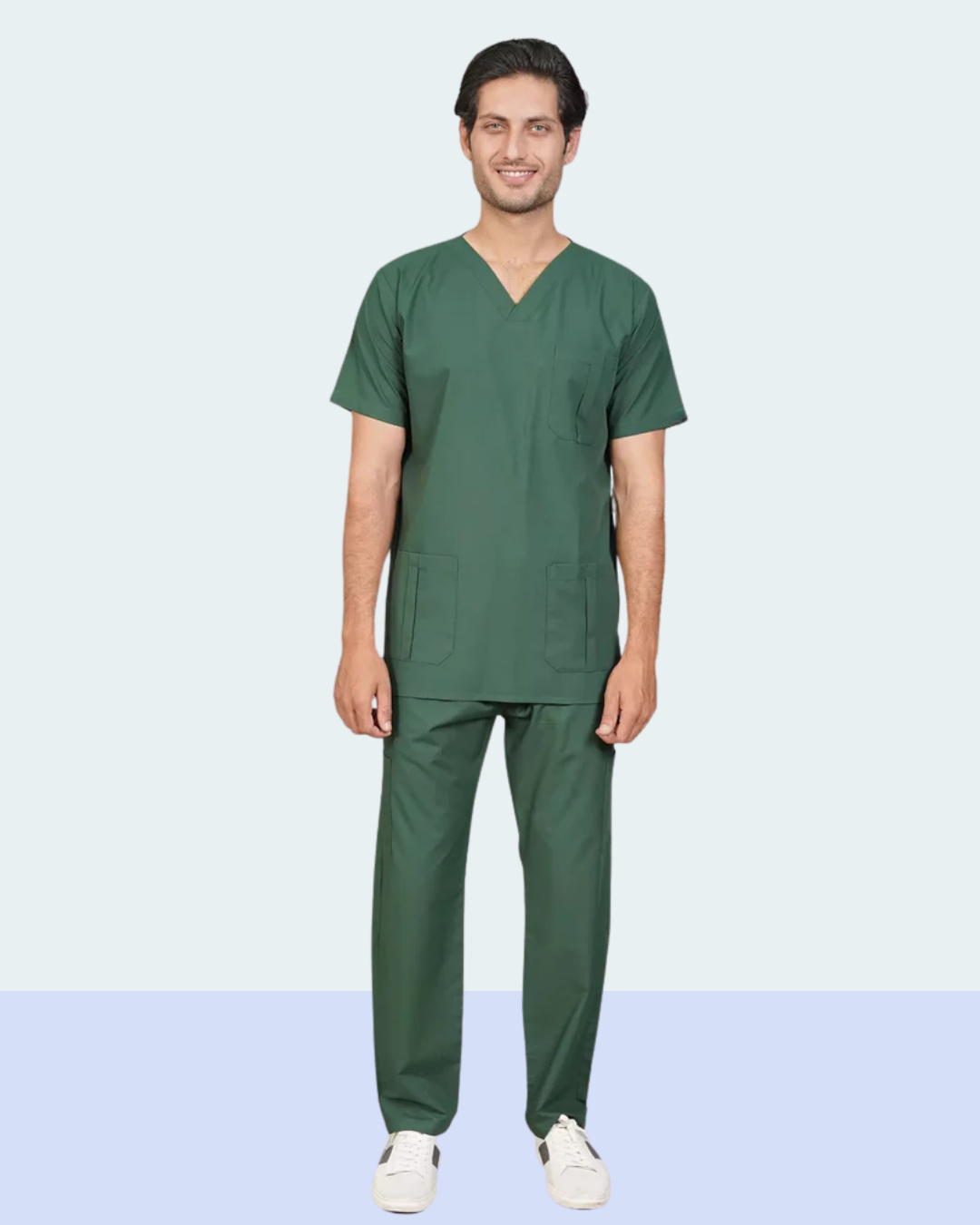Men’s Hunter Green Medical Scrub Set - Healthcare Uniform Suit