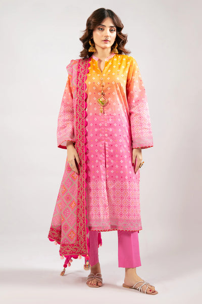Petal Grace – Pink Printed Lawn 3 Piece
