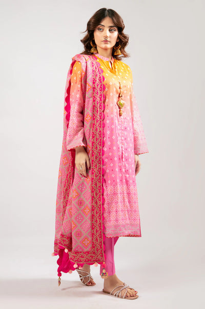 Petal Grace – Pink Printed Lawn 3 Piece