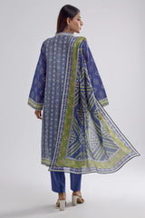 Azure Charm – Blue Printed Lawn 3 Piece