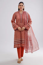 Terra Glow – Rust Printed Lawn 3 Piece