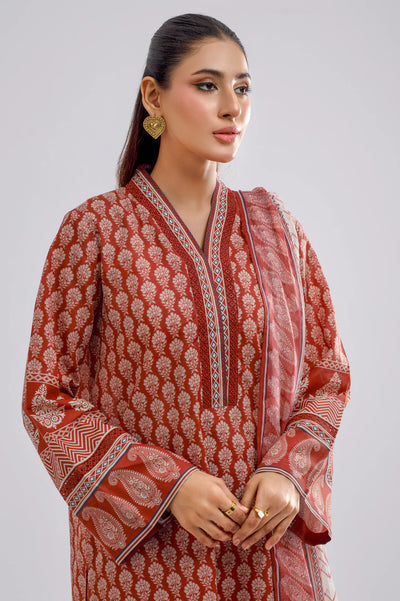 Terra Glow – Rust Printed Lawn 3 Piece