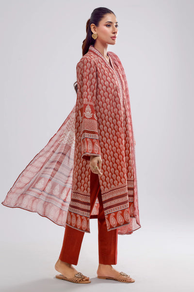 Terra Glow – Rust Printed Lawn 3 Piece