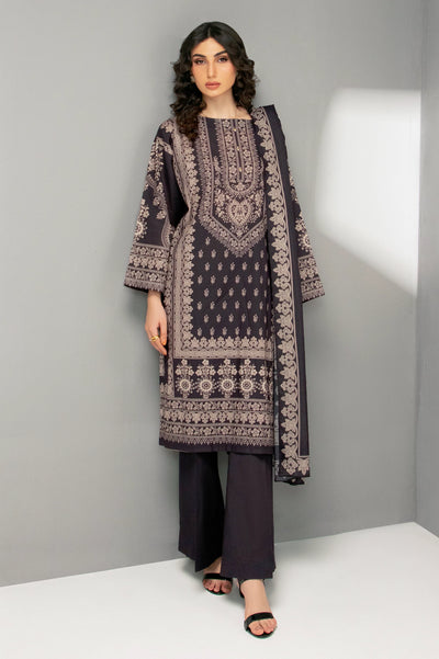 Midnight Bloom – Black Printed Lawn 3 Piece